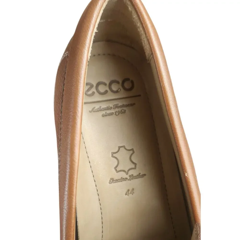 ECCO Mens Classic Moc Slip On Pebbled Leather Loafers Brown US 10.5 Dress Shoes